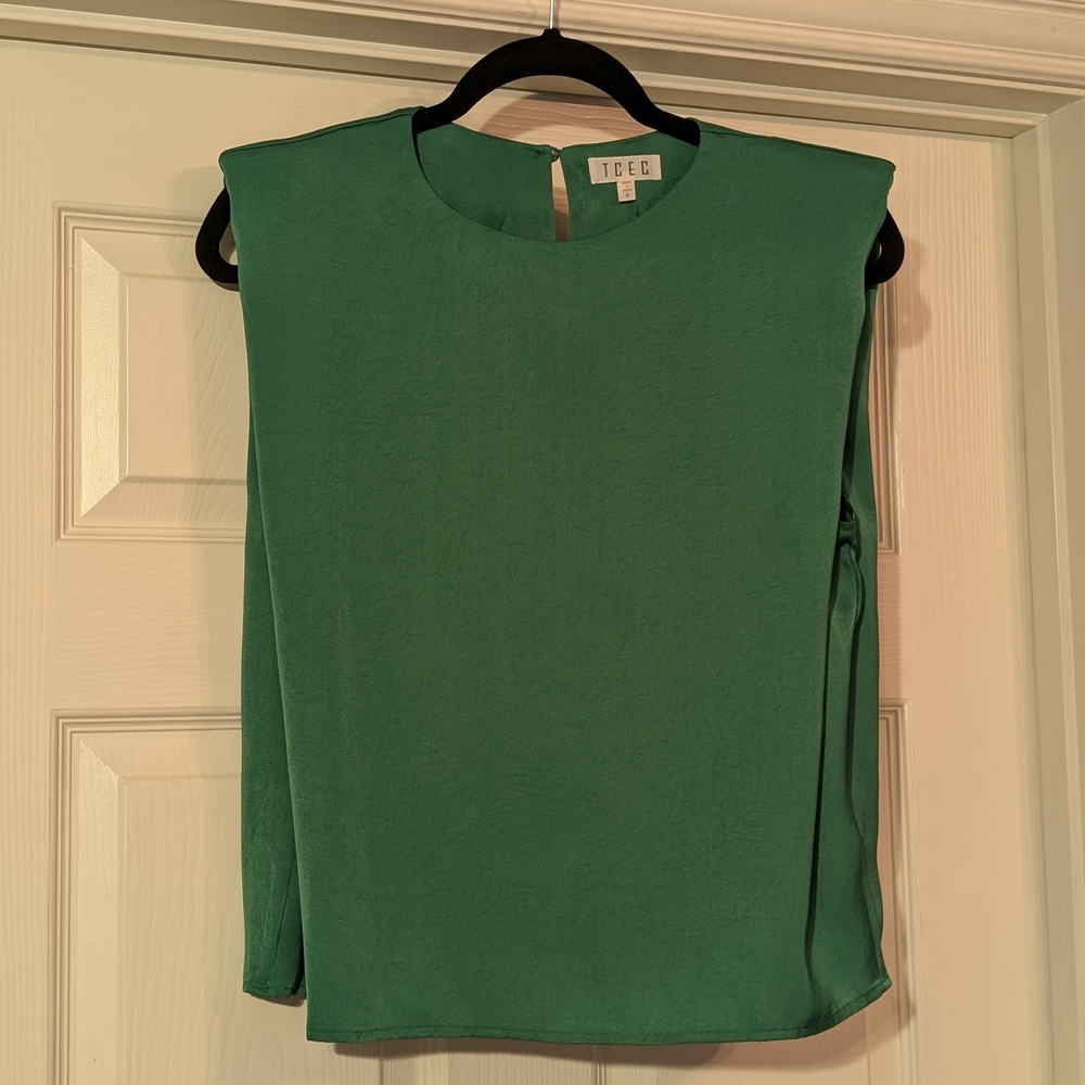 TCEC Green Boxy Sleeveless Blouse
